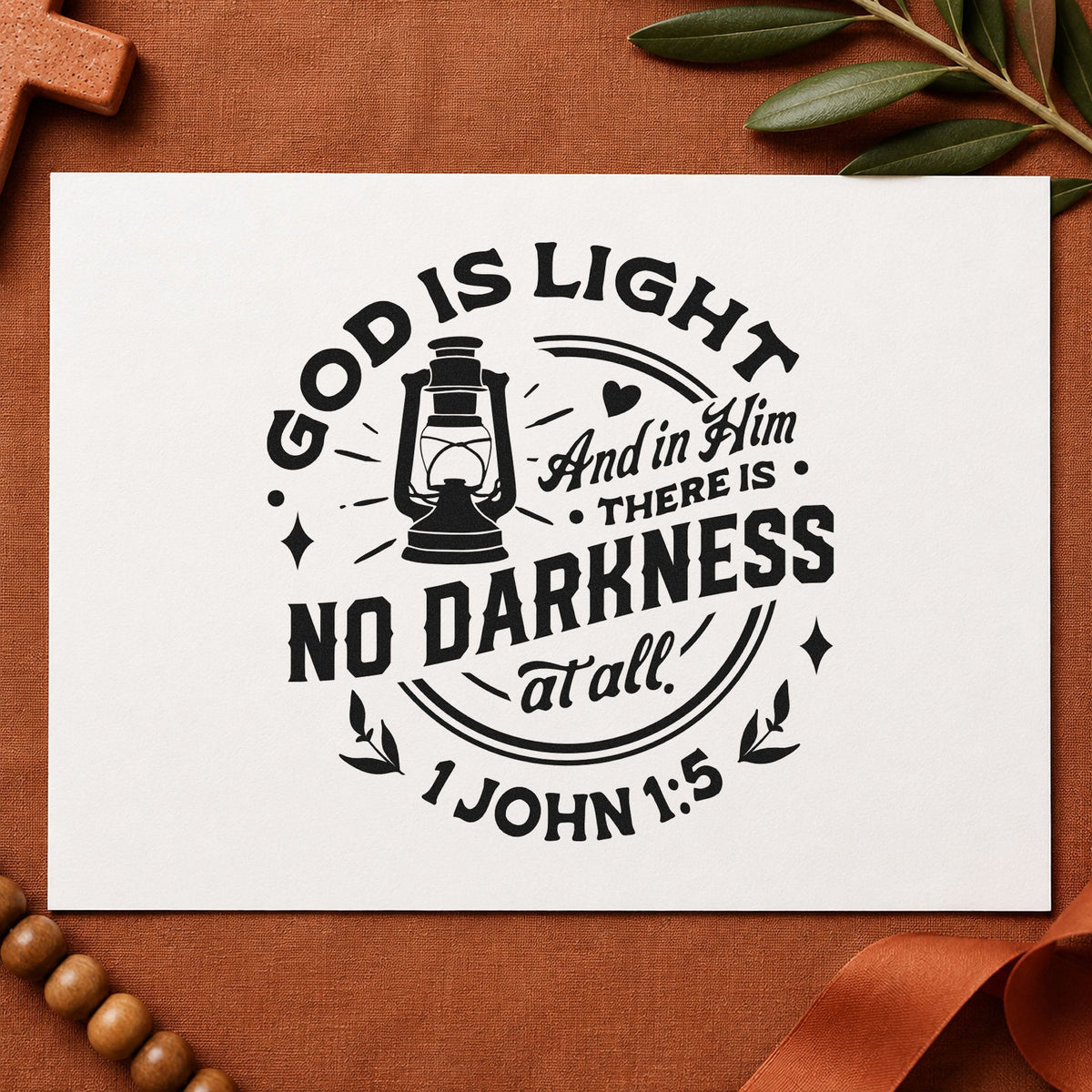 God Is Light Lantern Self-Inking Stamp in use 9