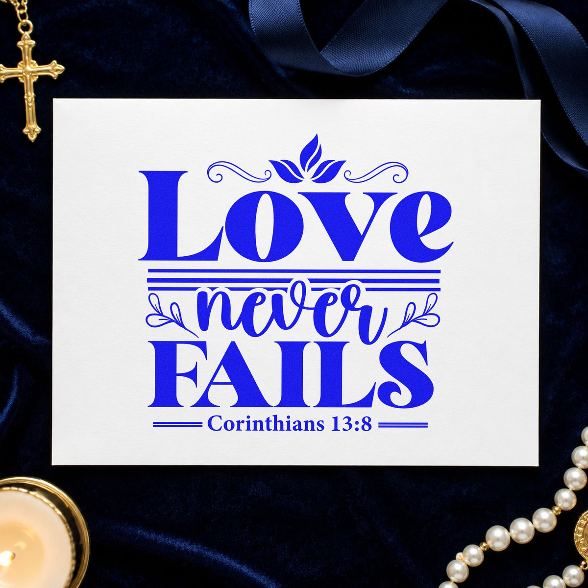 Love Never Fails Self-Inking Craft Stamp in use 5