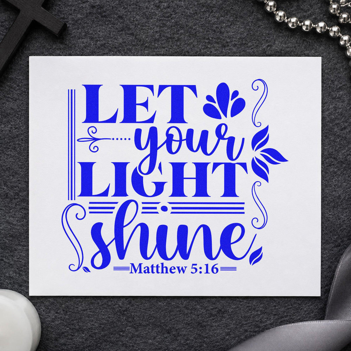 Let Your Light Shine Scrolls Self-Inking Stamp in use 6