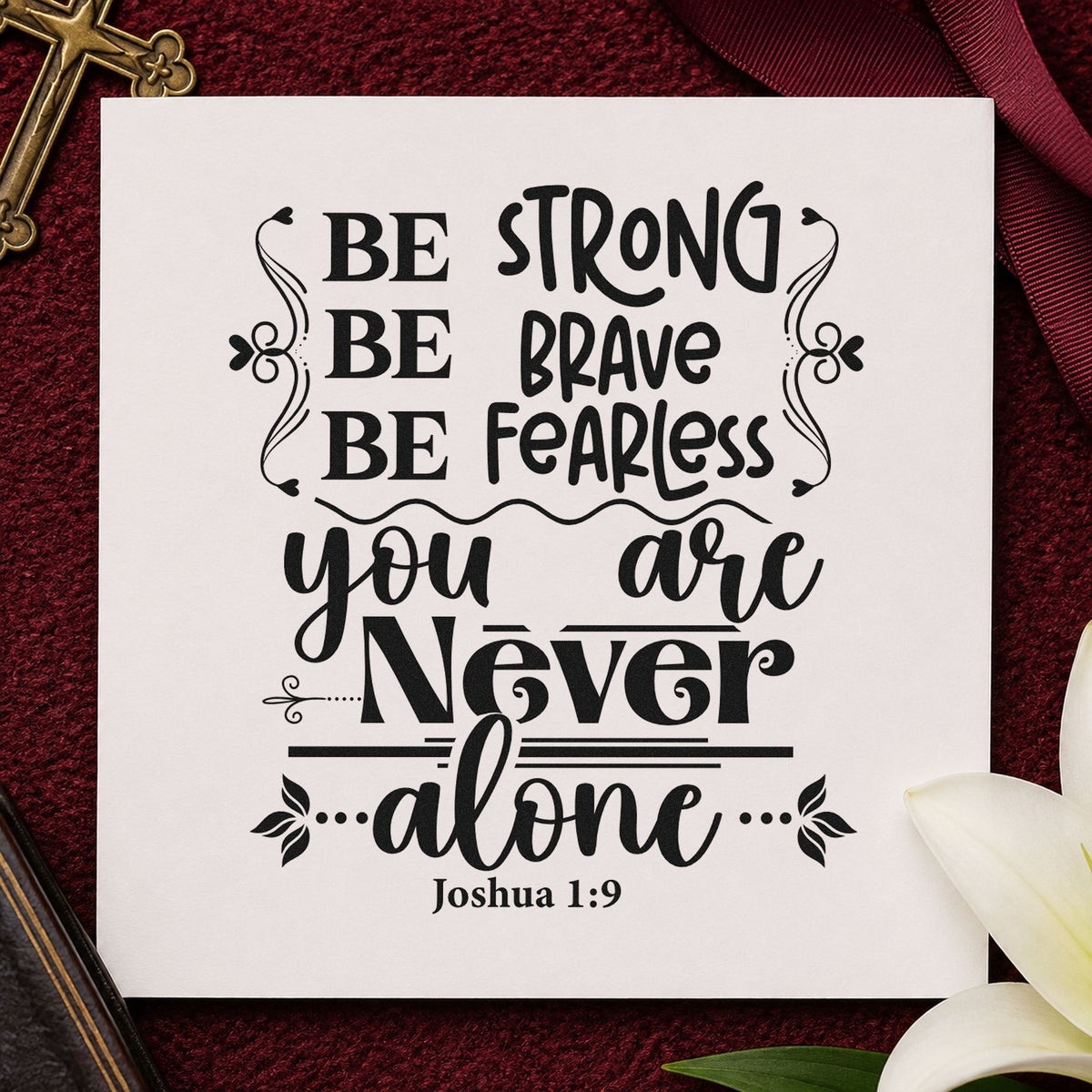 Never Alone Ornamental Self-Inking Stamp in use 9