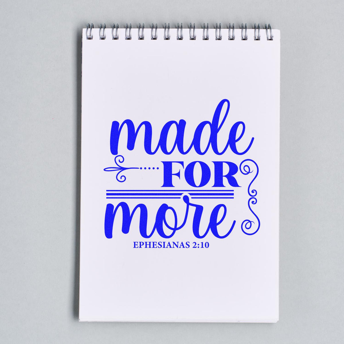 Christian rubber stamp design reading Made for More with Ephesians 2:10 for Bible journaling and faith-based crafts.