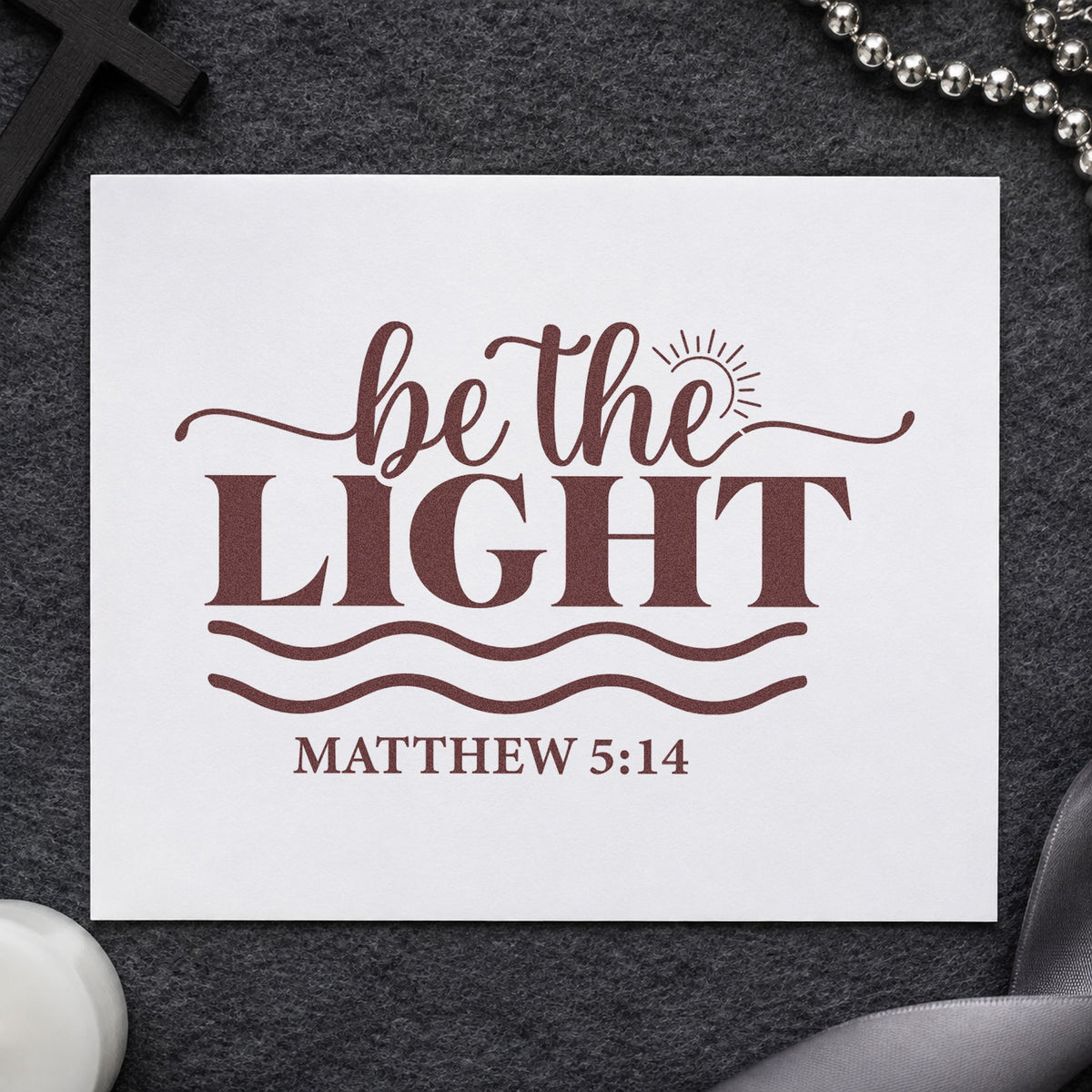 Be The Light Waves Rubber Stamp – Wood Handle in use 4