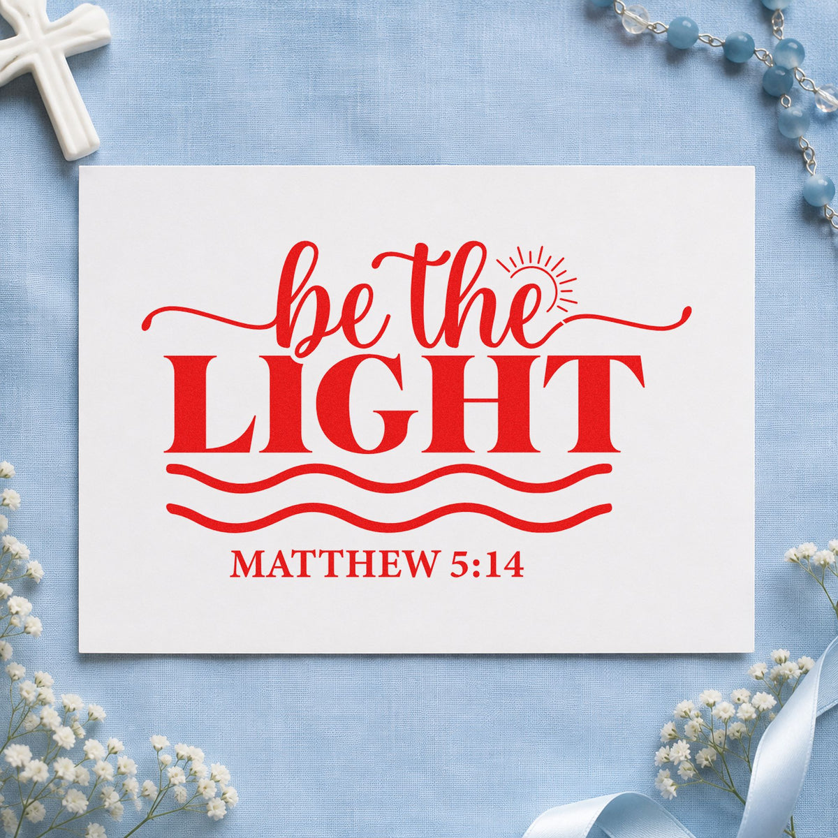 Be The Light Waves Rubber Stamp – Wood Handle in use 7