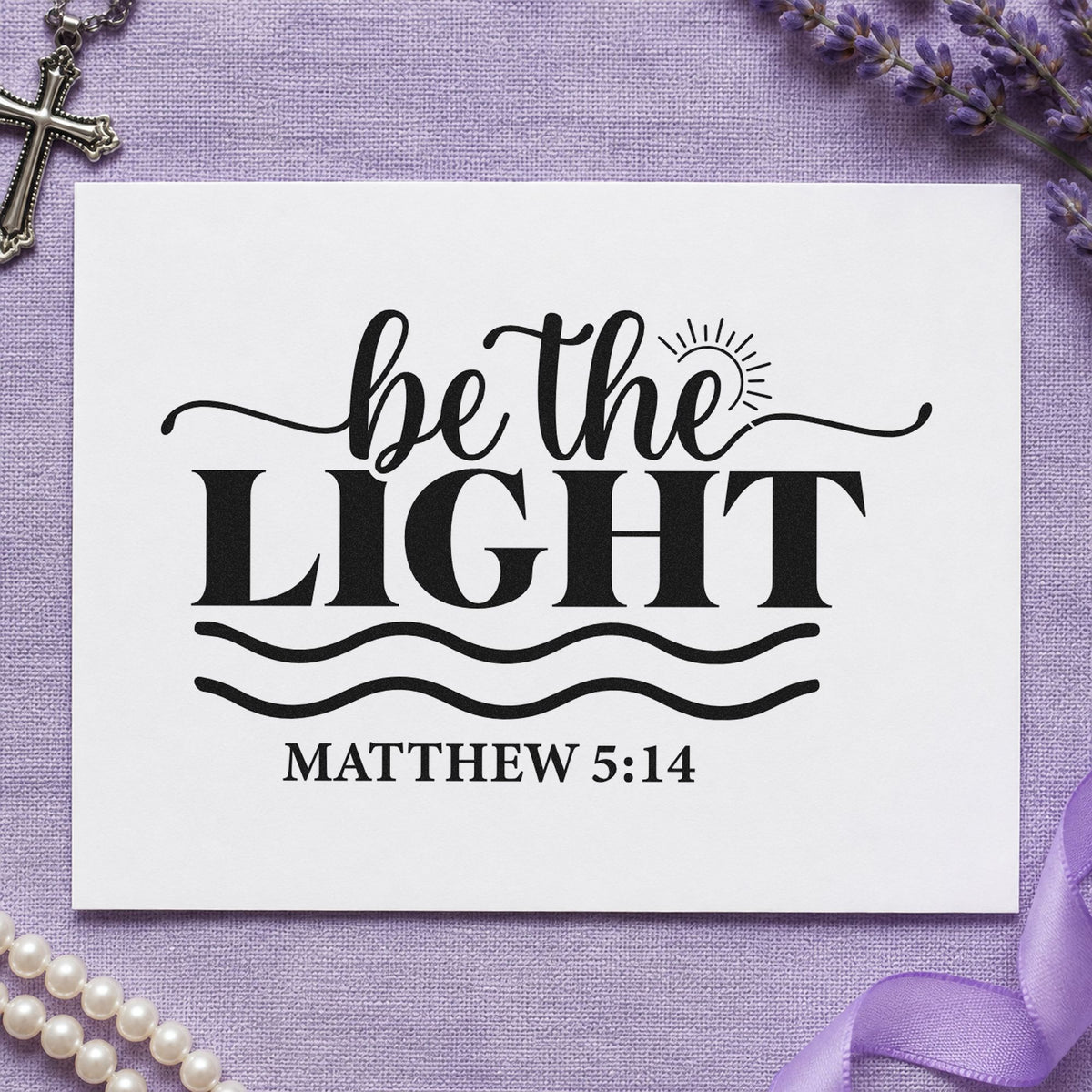 Be The Light Waves Rubber Stamp – Wood Handle in use 9