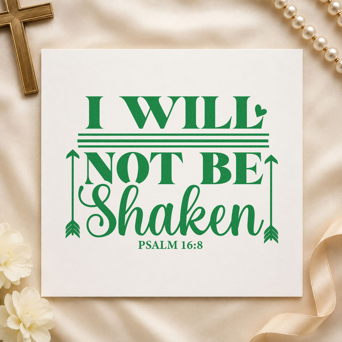 I Will Not Be Shaken Arrows Pre-Inked Stamp – PSI in use 3