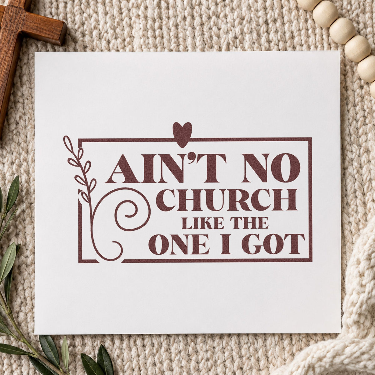 Ain't No Church Leafy Frame Stamp – PSI Pre-Inked in use 4