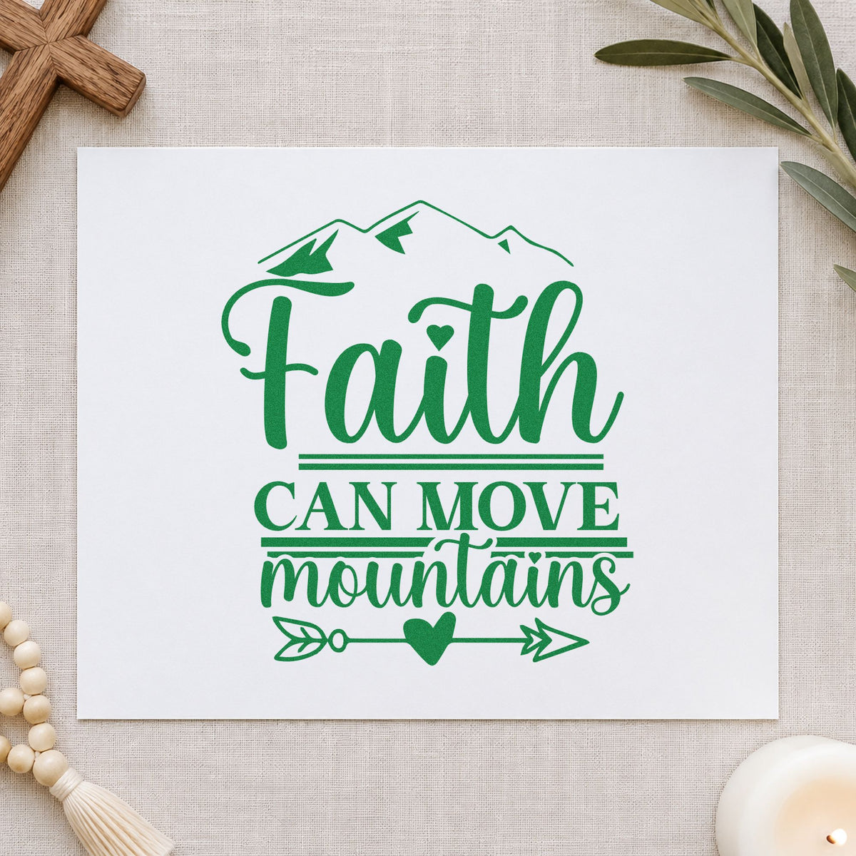 Mountain-Moving Faith Heart Arrow Stamp – PSI Pre-Inked in use 3