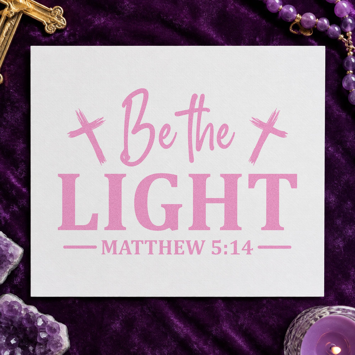 Be The Light Crosses With Cross Pre-Inked Stamp – Slim in use 10