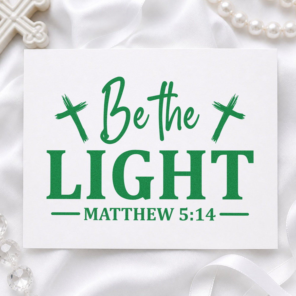 Be The Light Crosses With Cross Pre-Inked Stamp – Slim in use 3