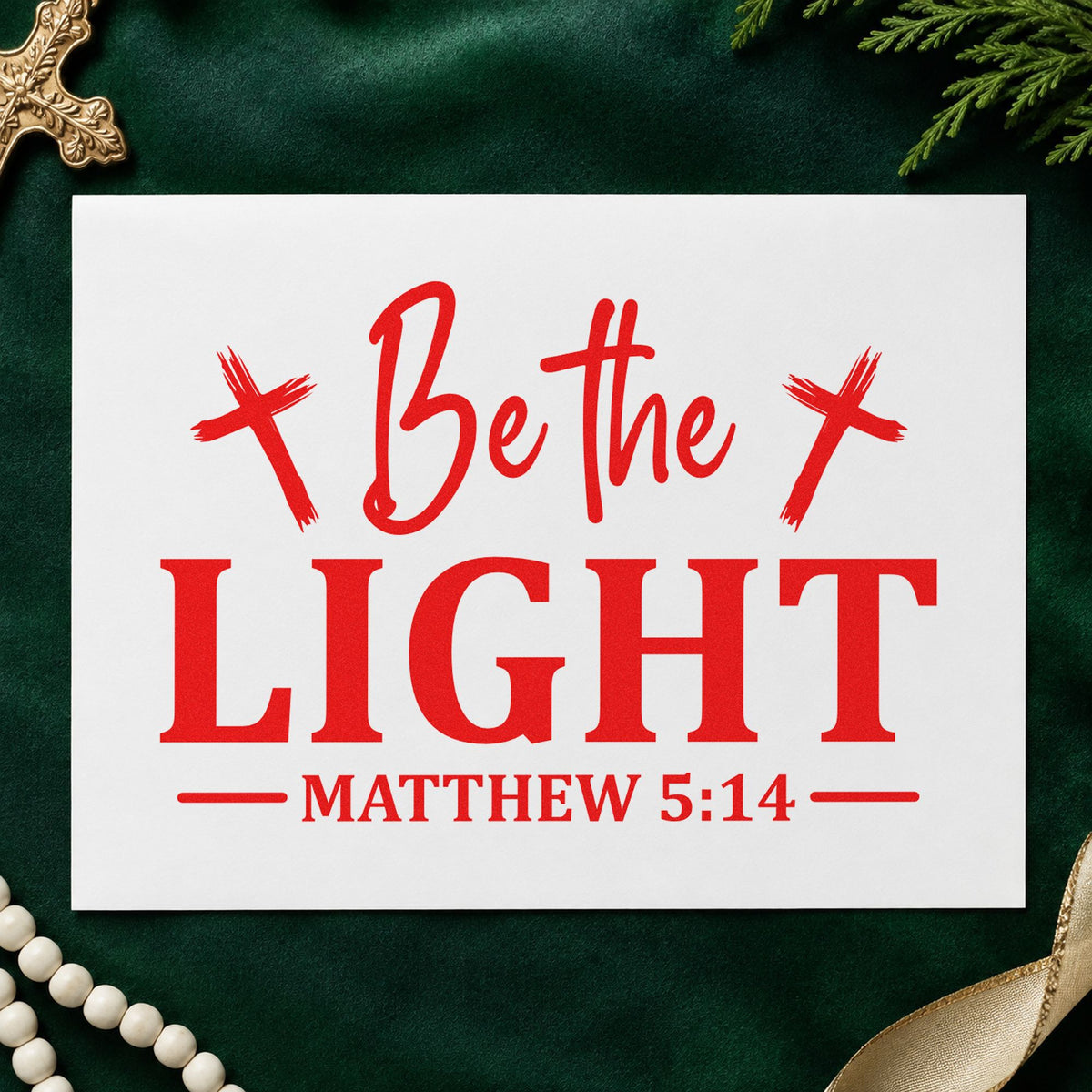 Be The Light Crosses With Cross Pre-Inked Stamp – Slim in use 7