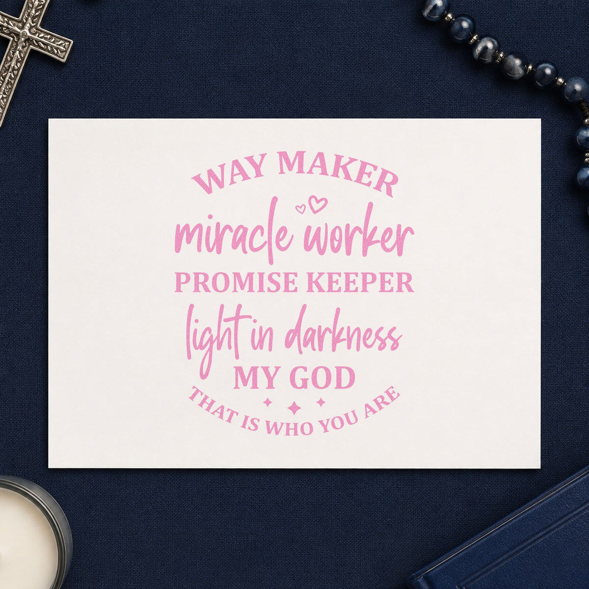 Way Maker Miracle Worker Lettering PSI Pre-Inked Stamp in use 10