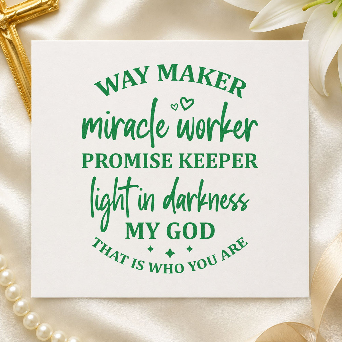 Way Maker Miracle Worker Lettering PSI Pre-Inked Stamp in use 3