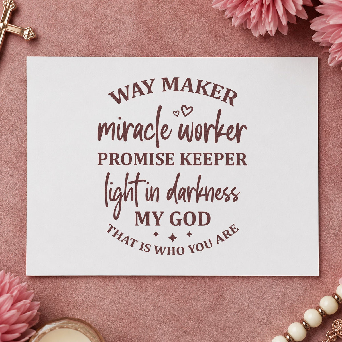 Way Maker Miracle Worker Lettering Self-Inking Stamp in use 4