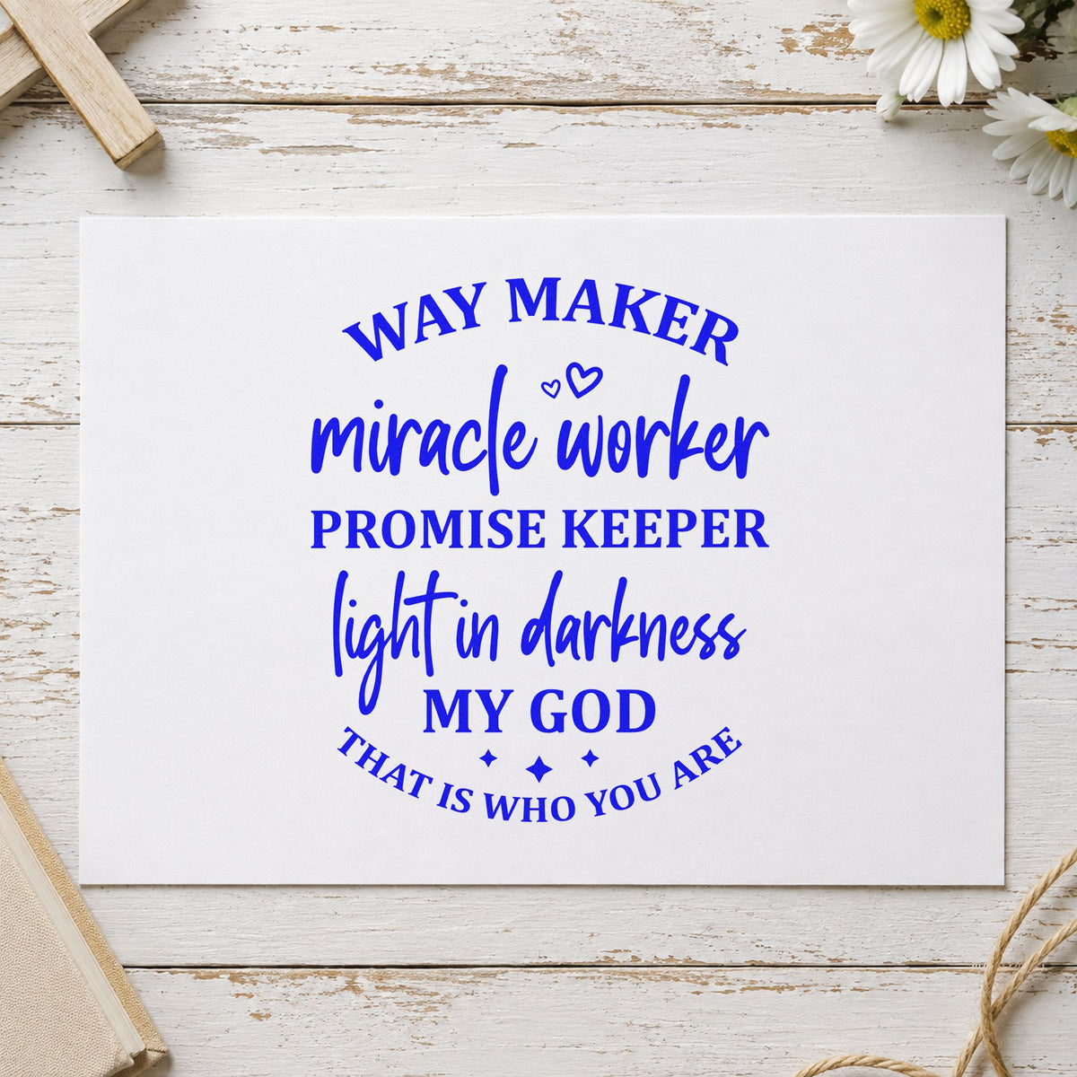 Way Maker Miracle Worker Lettering Self-Inking Stamp in use 5