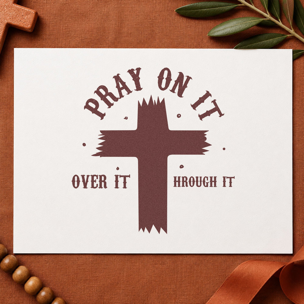 Pray On It Brush Cross Pre-Inked Stamp – PSI in use 4