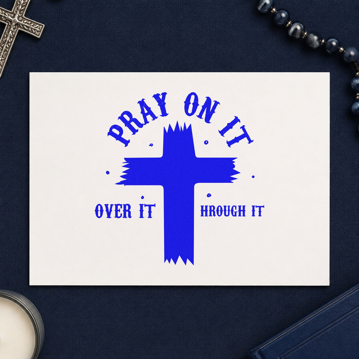 Pray On It Brush Cross Pre-Inked Stamp – PSI in use 5