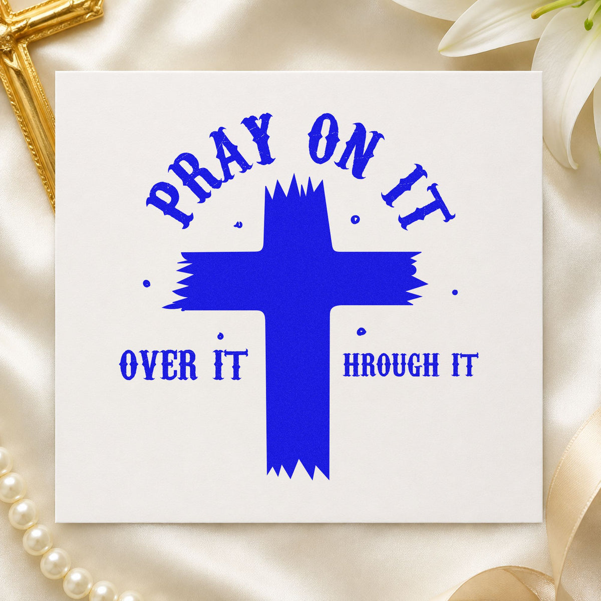 Pray On It Brush Cross Pre-Inked Stamp – PSI in use 6