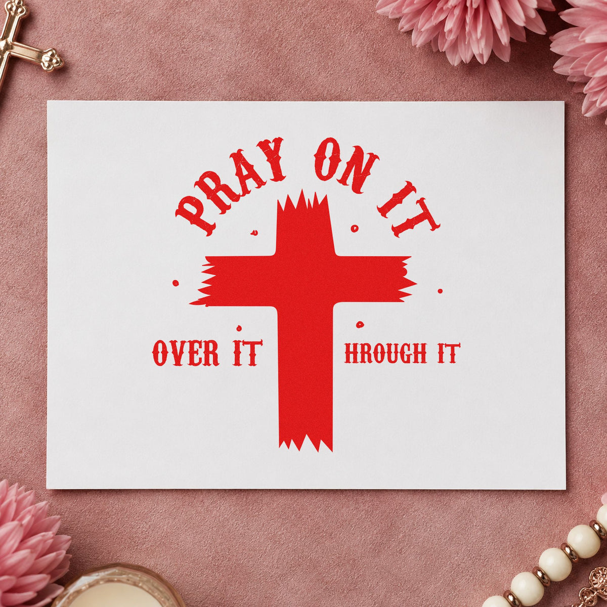 Pray On It Brush Cross Pre-Inked Stamp – PSI in use 7