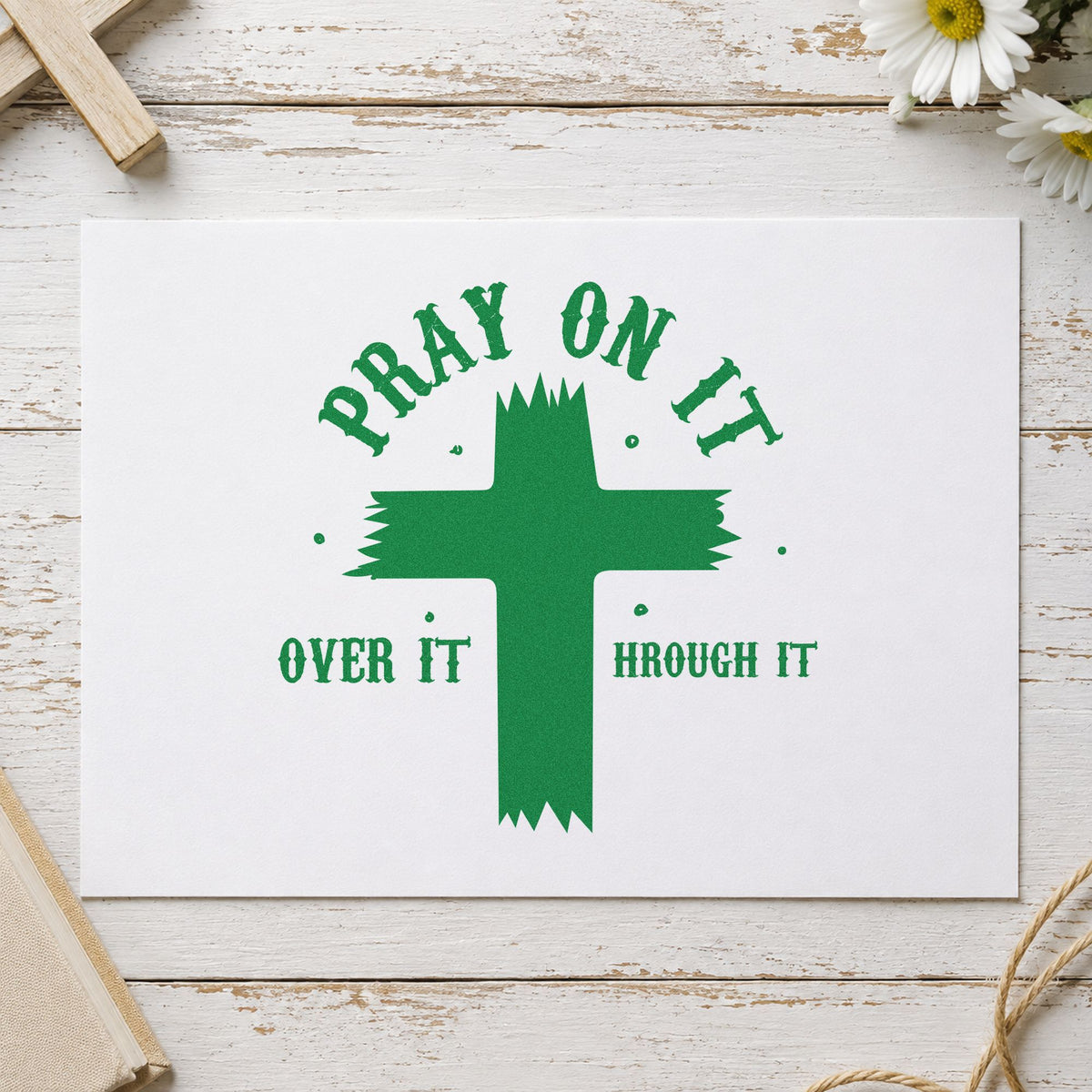 Pray On It Brush Cross Pre-Inked Stamp – PSI in use 8