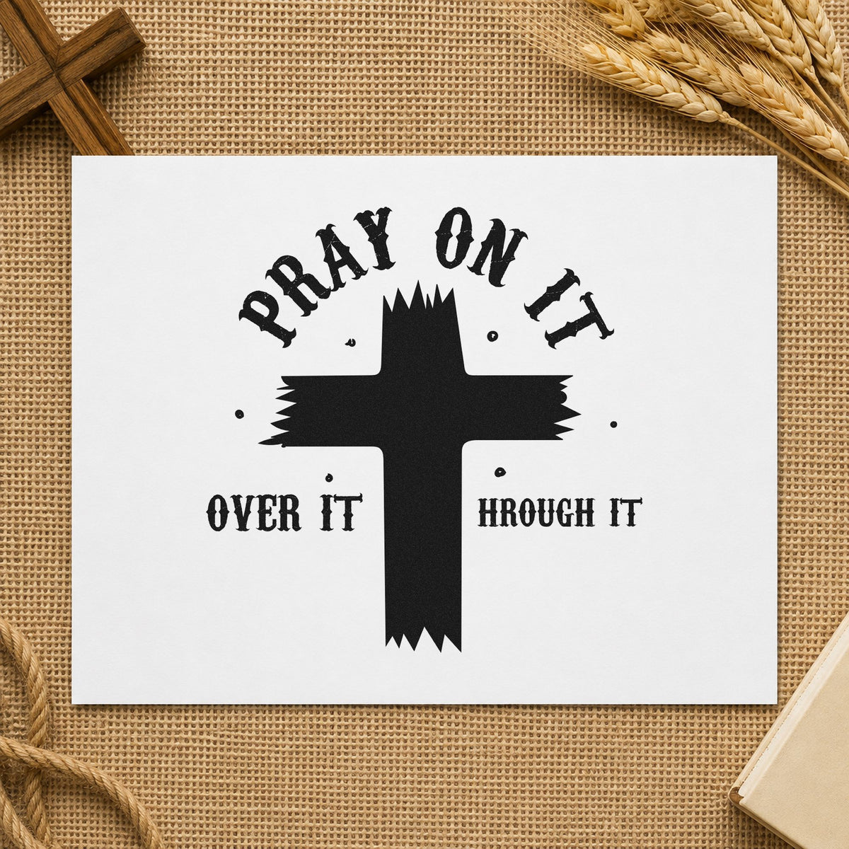 Pray On It Brush Cross Pre-Inked Stamp – PSI in use 9