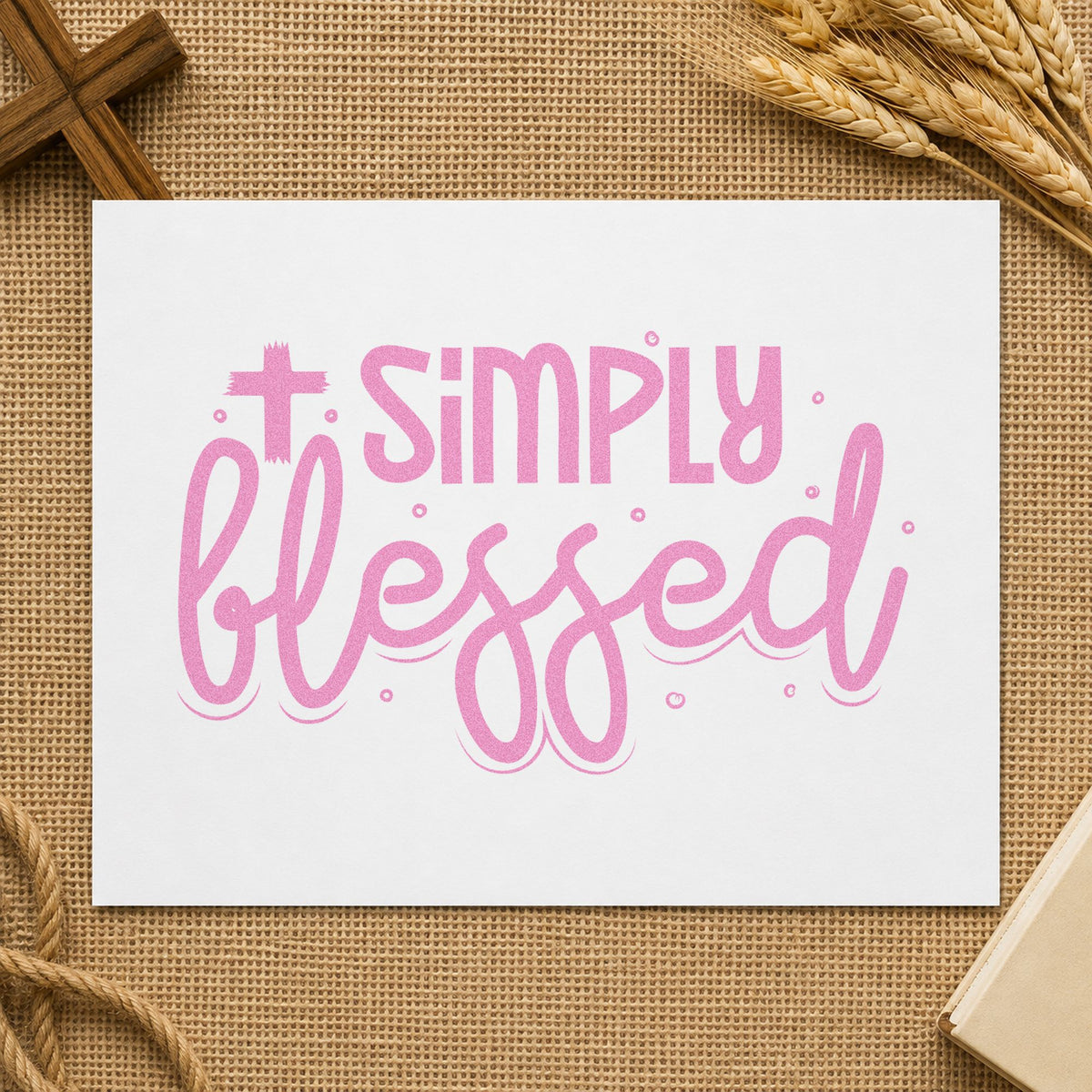 Simply Blessed Cross Accent Rubber Stamp – Wood Handle in use 10