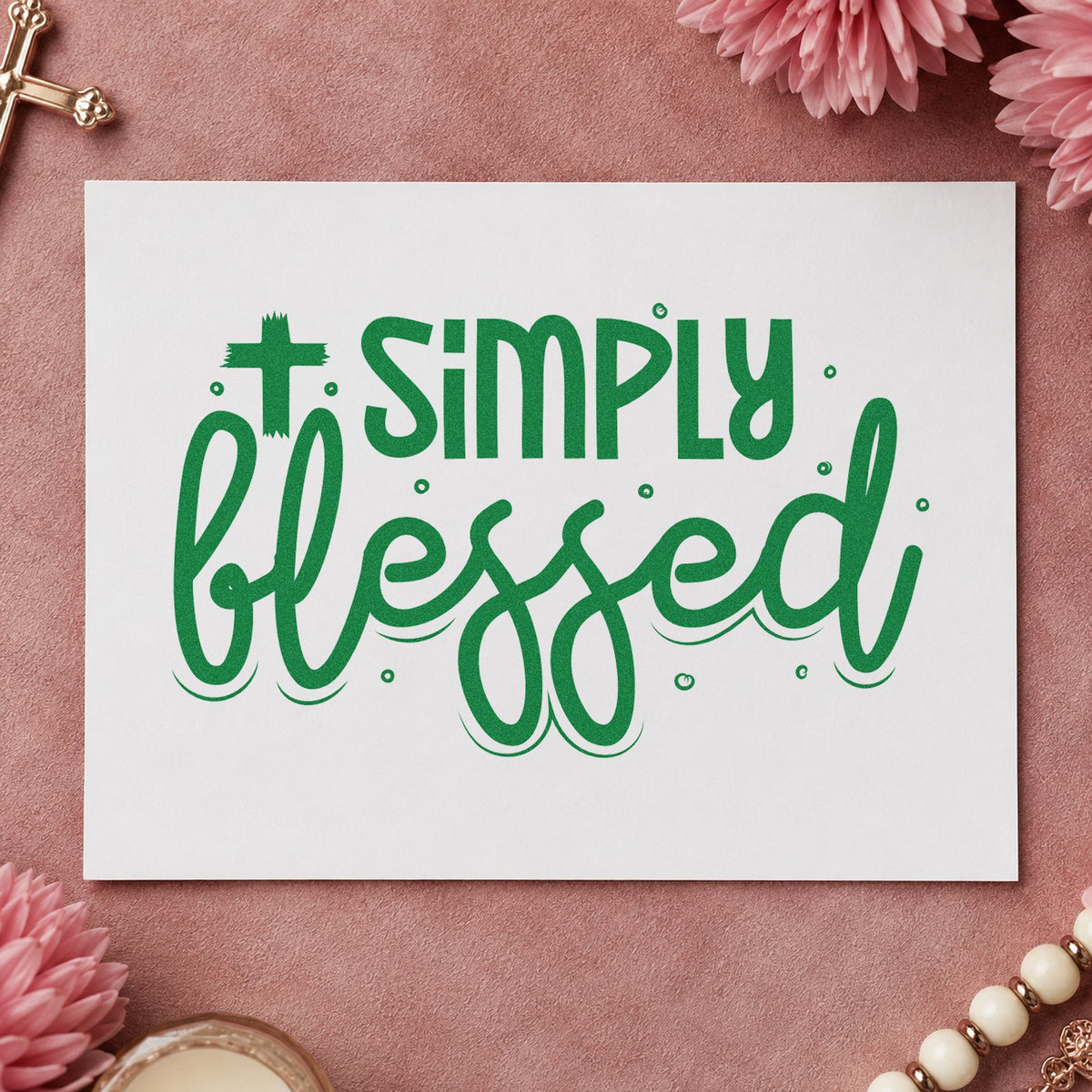 Simply Blessed Cross Accent Rubber Stamp – Wood Handle in use 8