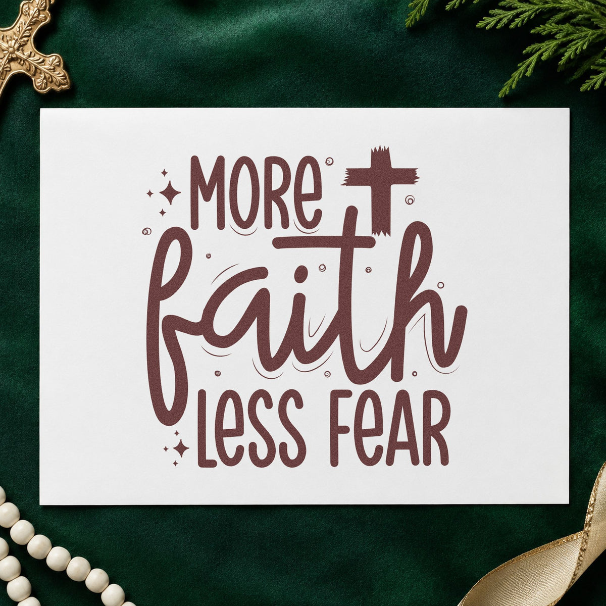 More Faith Less Fear Compact Pre-Inked Stamp – Slim in use 4