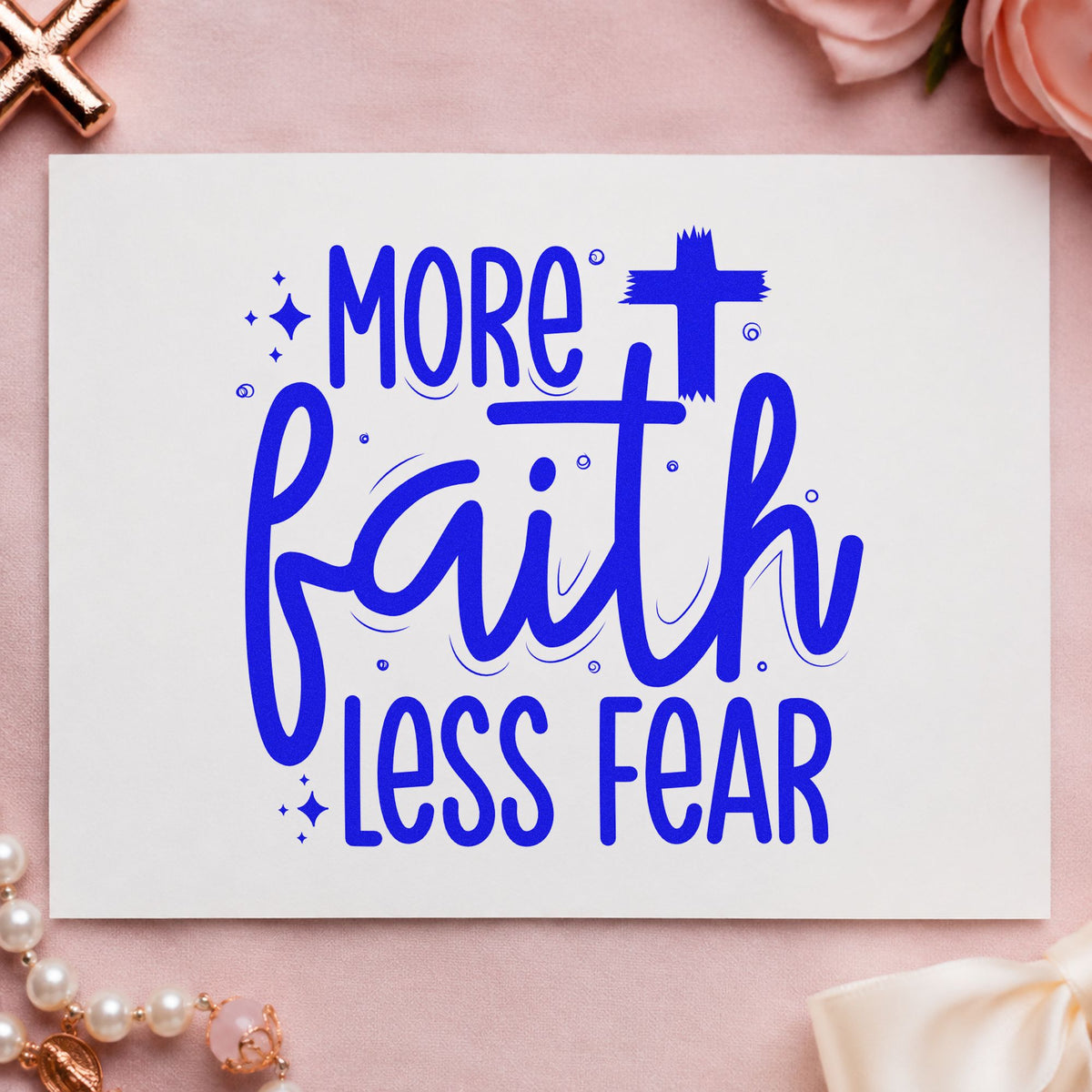 More Faith Less Fear Stamp – Wood Handle in use 5