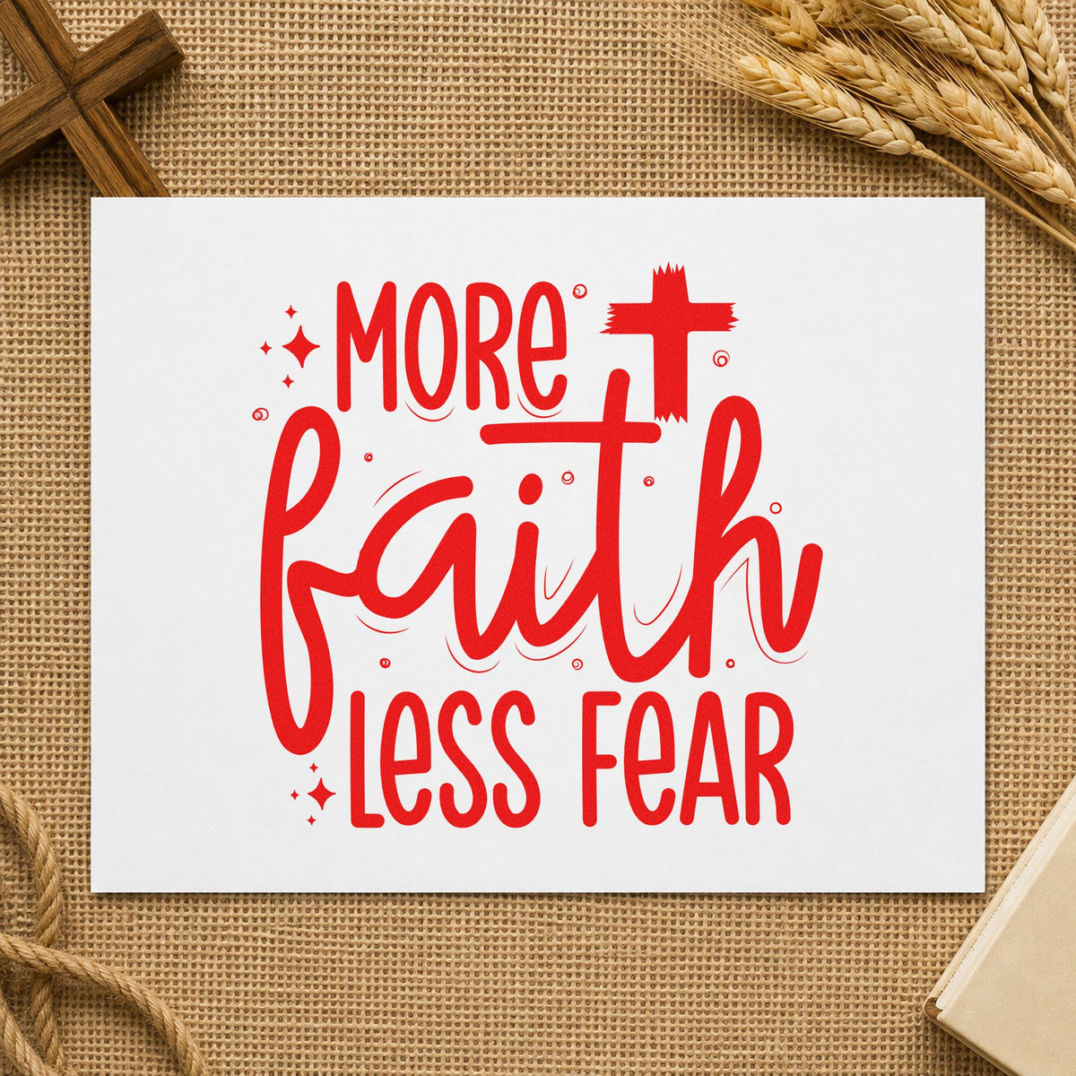 More Faith Less Fear Stamp – Wood Handle in use 7