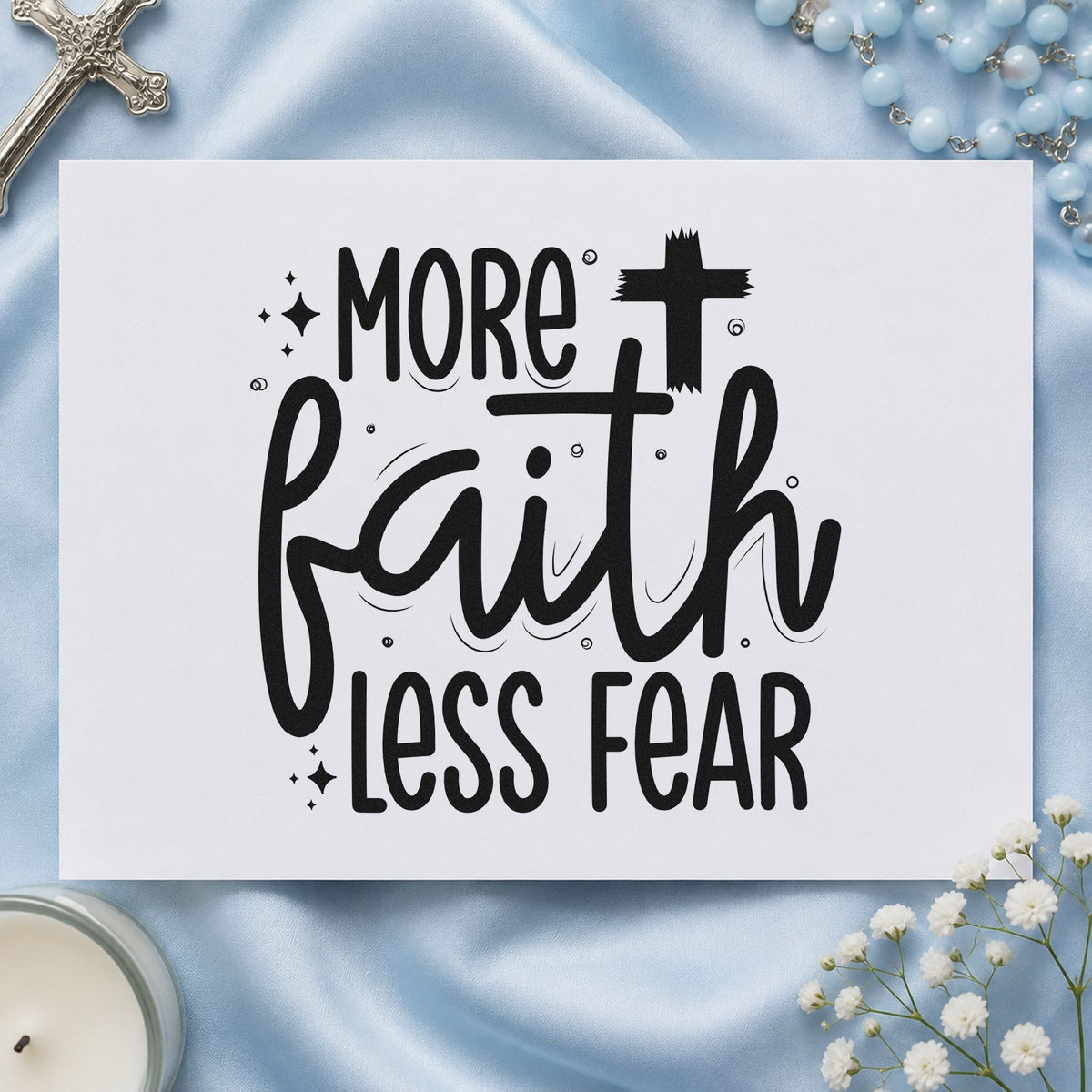More Faith Less Fear Stamp – Wood Handle in use 9