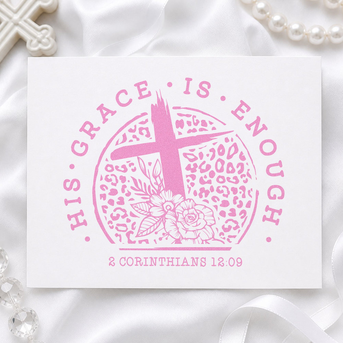 His Grace Is Enough Leopard Self-Inking Stamp in use 10