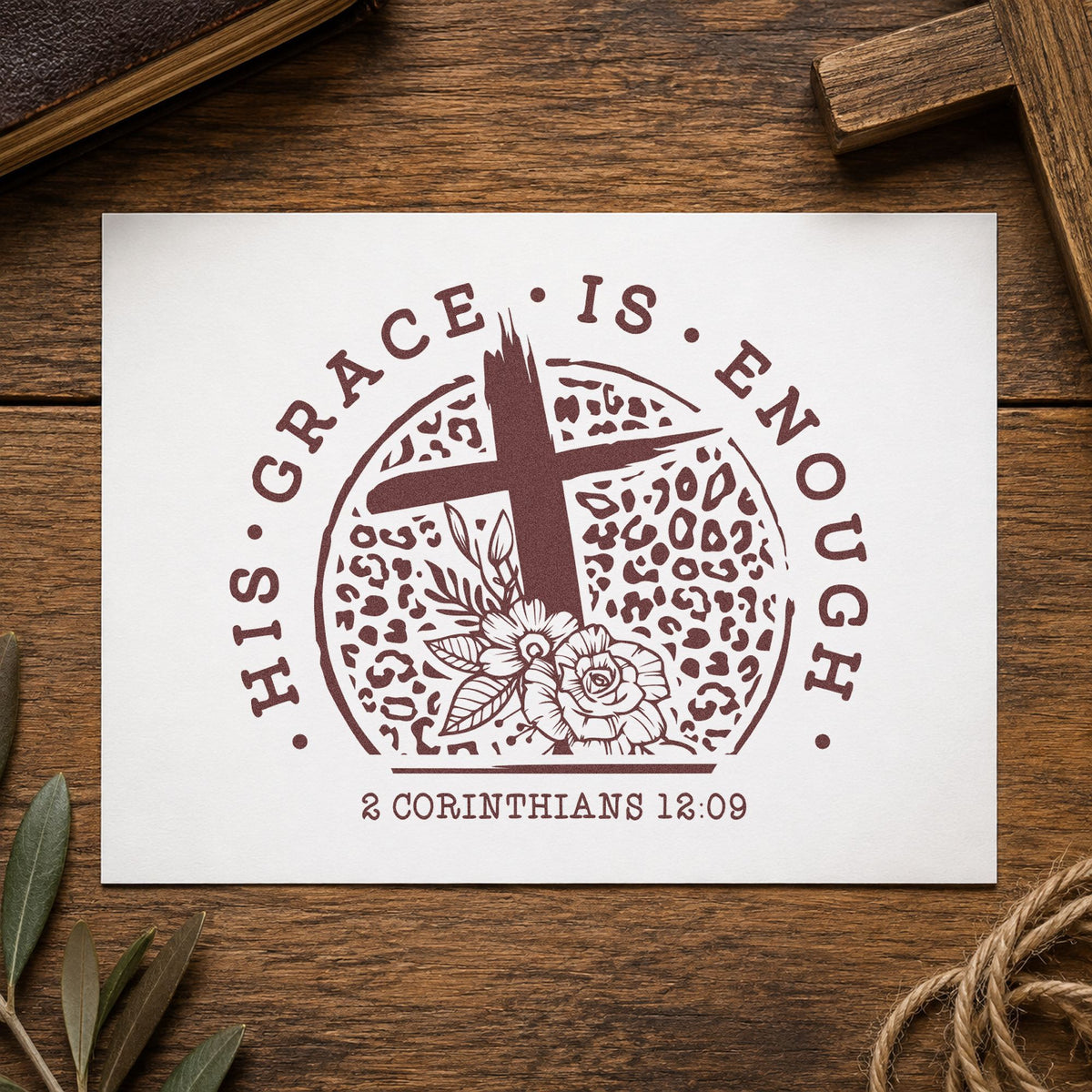 His Grace Is Enough Leopard Self-Inking Stamp in use 4