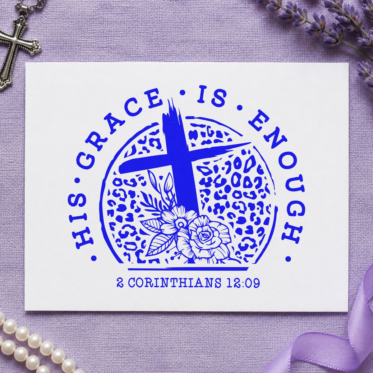 His Grace Is Enough Leopard Self-Inking Stamp in use 5