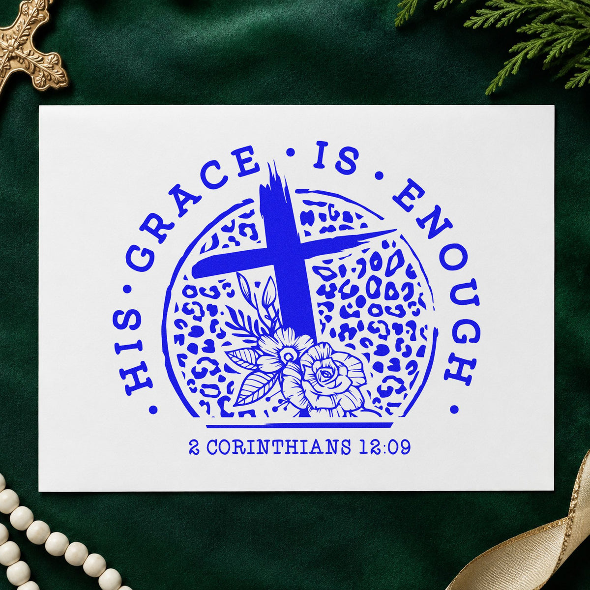 His Grace Is Enough Leopard Self-Inking Stamp in use 6