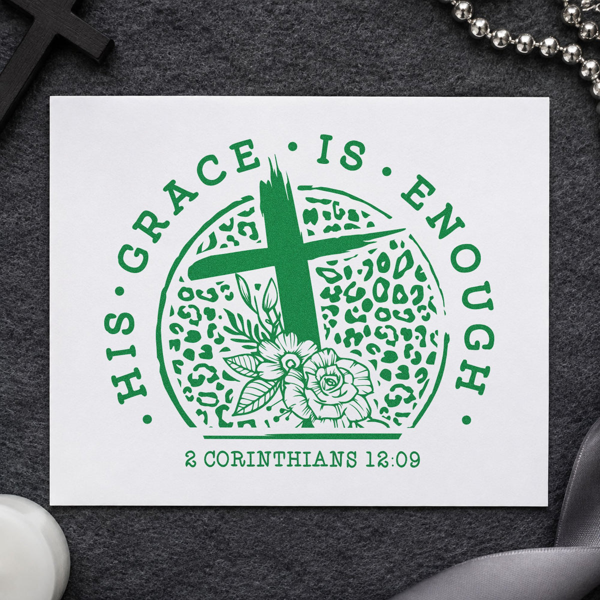 His Grace Is Enough Leopard Self-Inking Stamp in use 8