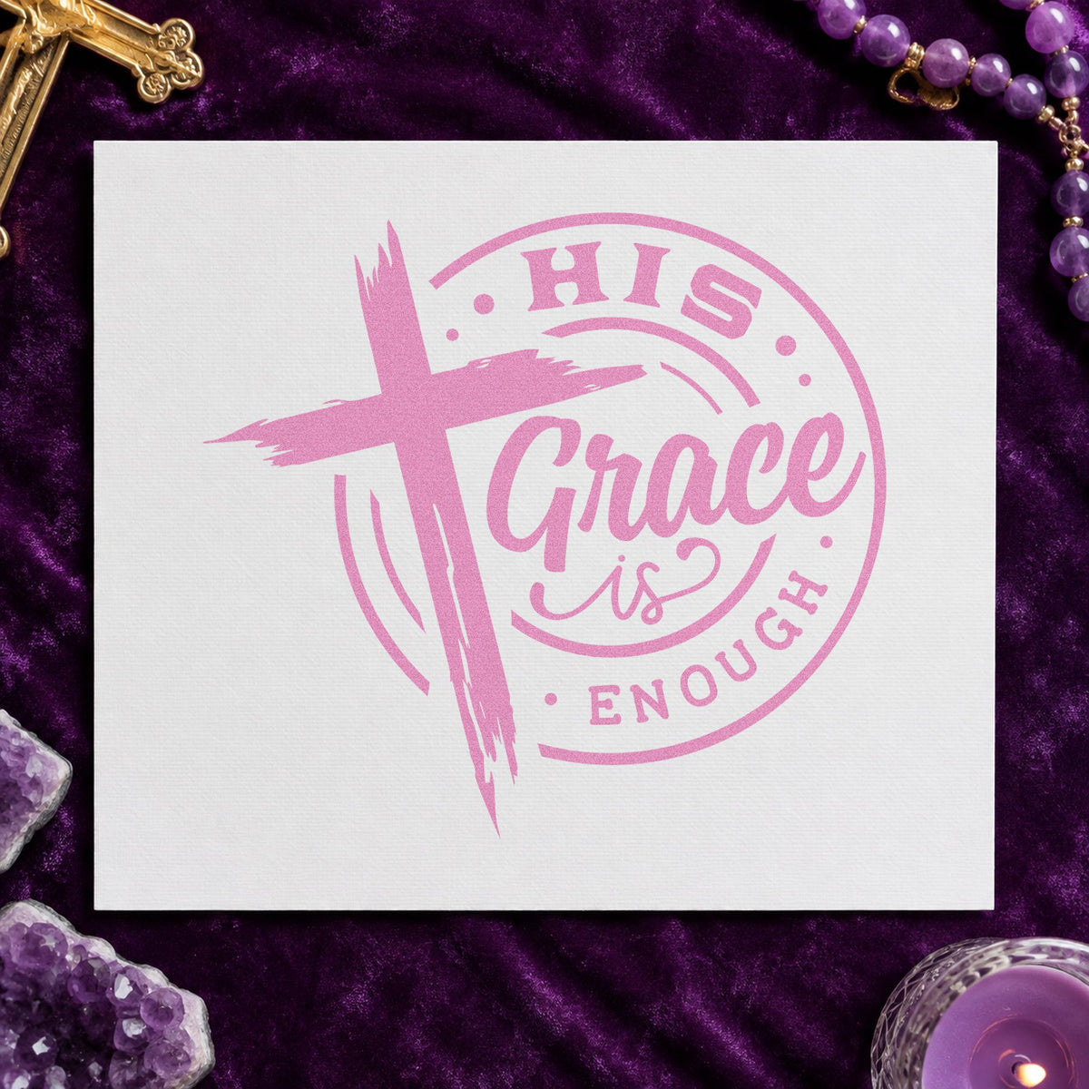 His Grace Is Enough Emblem Stamp – Slim Pre-Inked in use 10