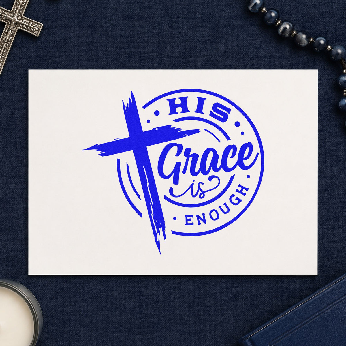 His Grace Is Enough Emblem Stamp – Slim Pre-Inked in use 5