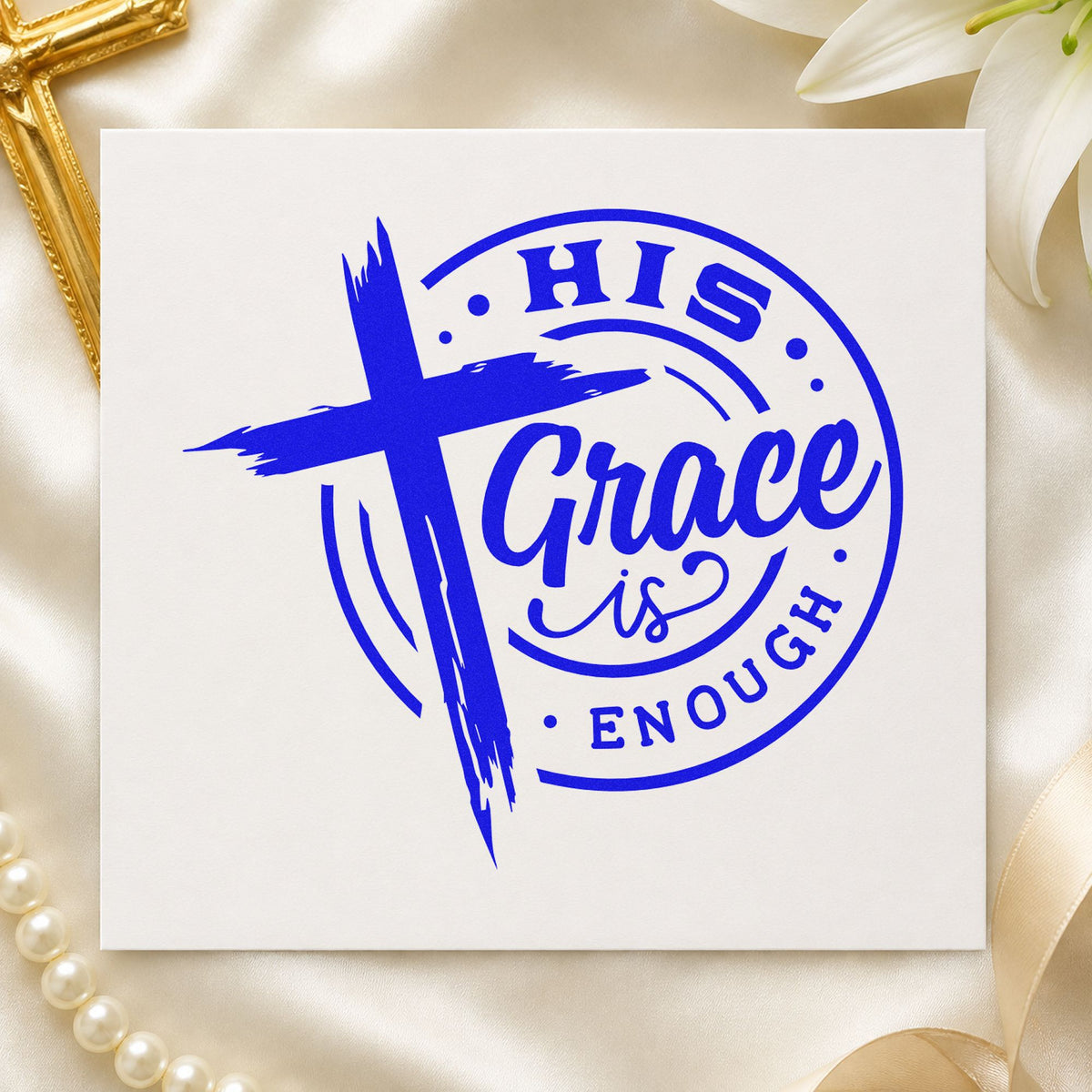 His Grace Is Enough Emblem Stamp – Slim Pre-Inked in use 6