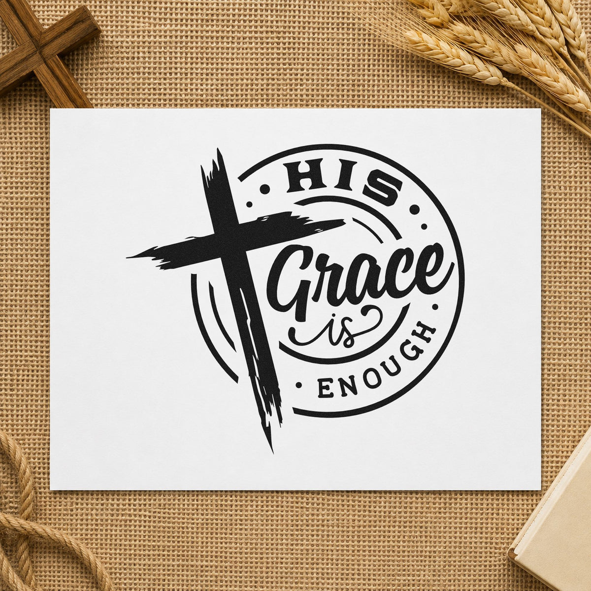 His Grace Is Enough Emblem Stamp – Slim Pre-Inked in use 9