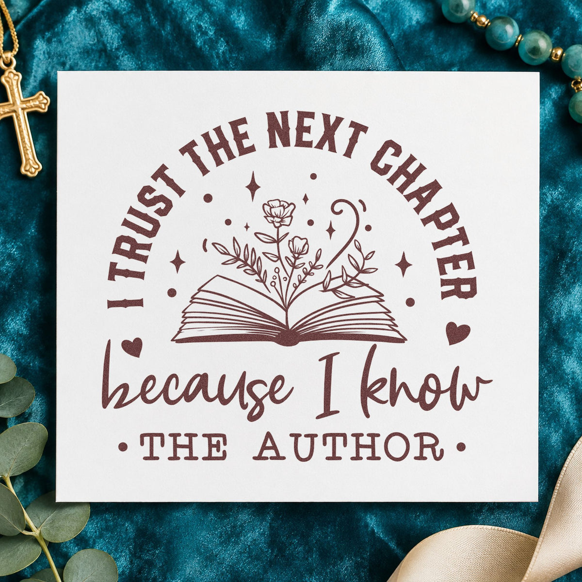 Trust The Author Open Book Floral Accents Stamp – Slim Pre-Inked in use 4