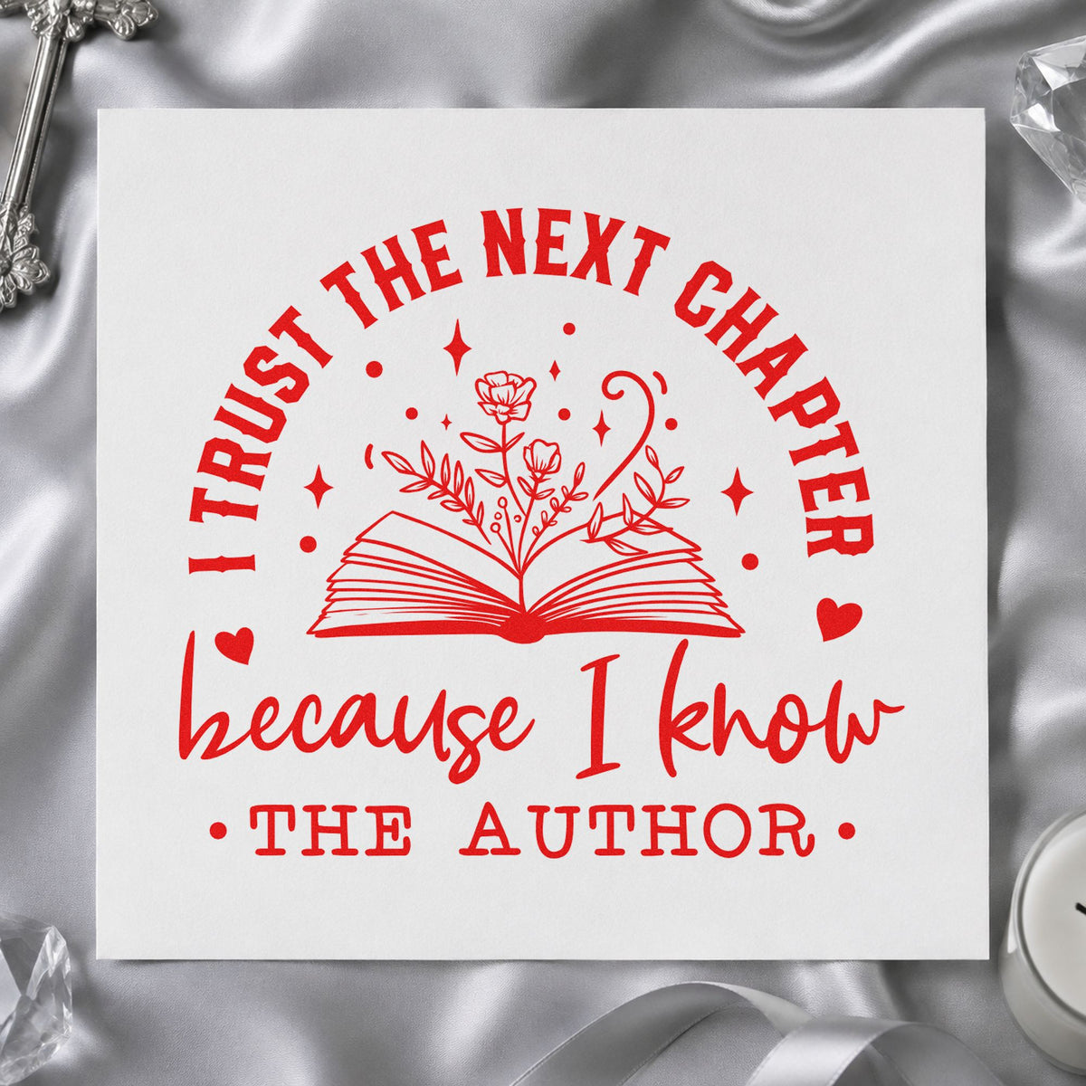 Trust The Author Open Book Floral Accents Stamp – Self-Inking in use 7