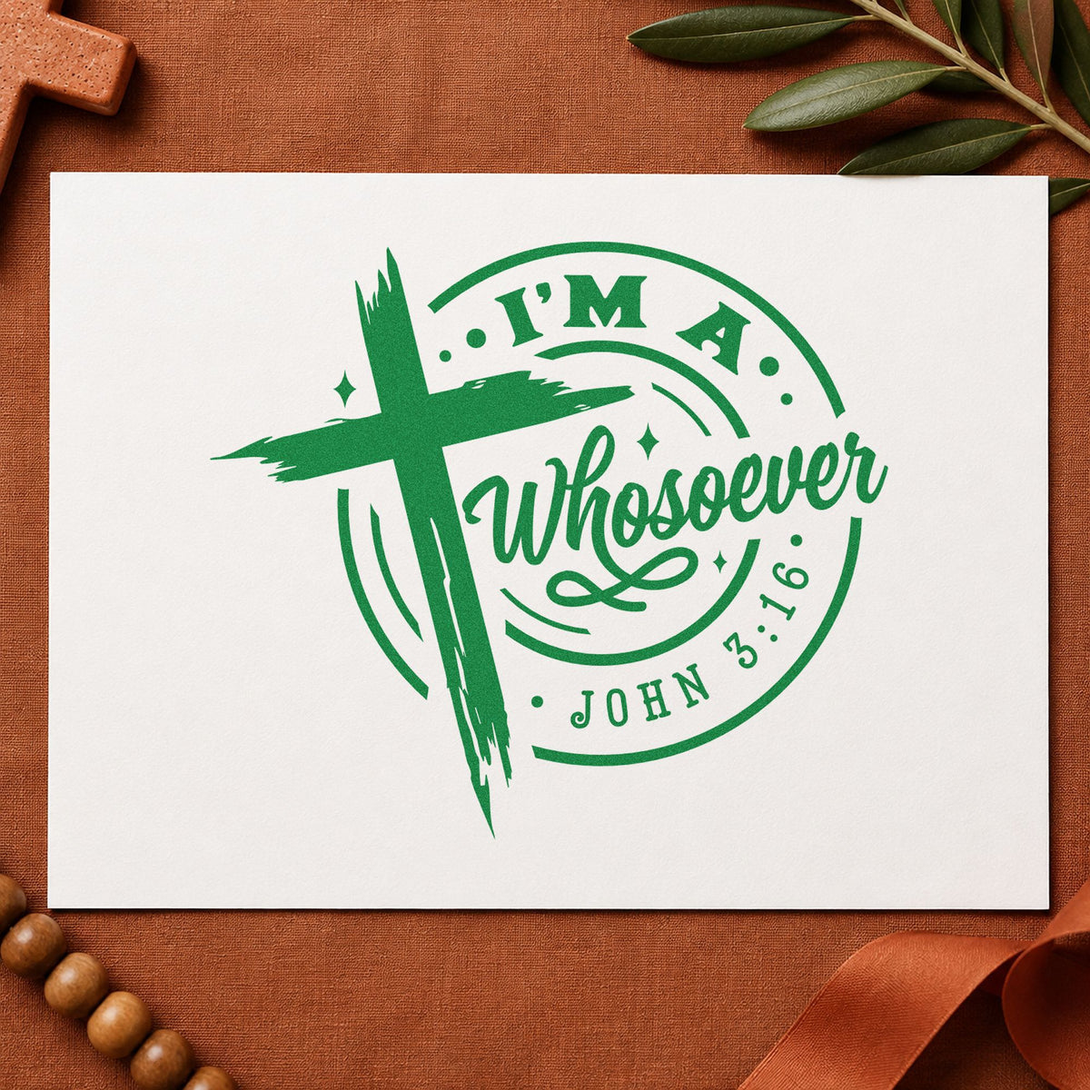 I'm A Whosoever Brushstroke Cross Hand Stamp – Duo in use 8