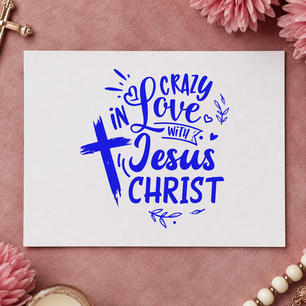 Duo Hand Crazy In Love Cross Left Rubber Stamp in use 5