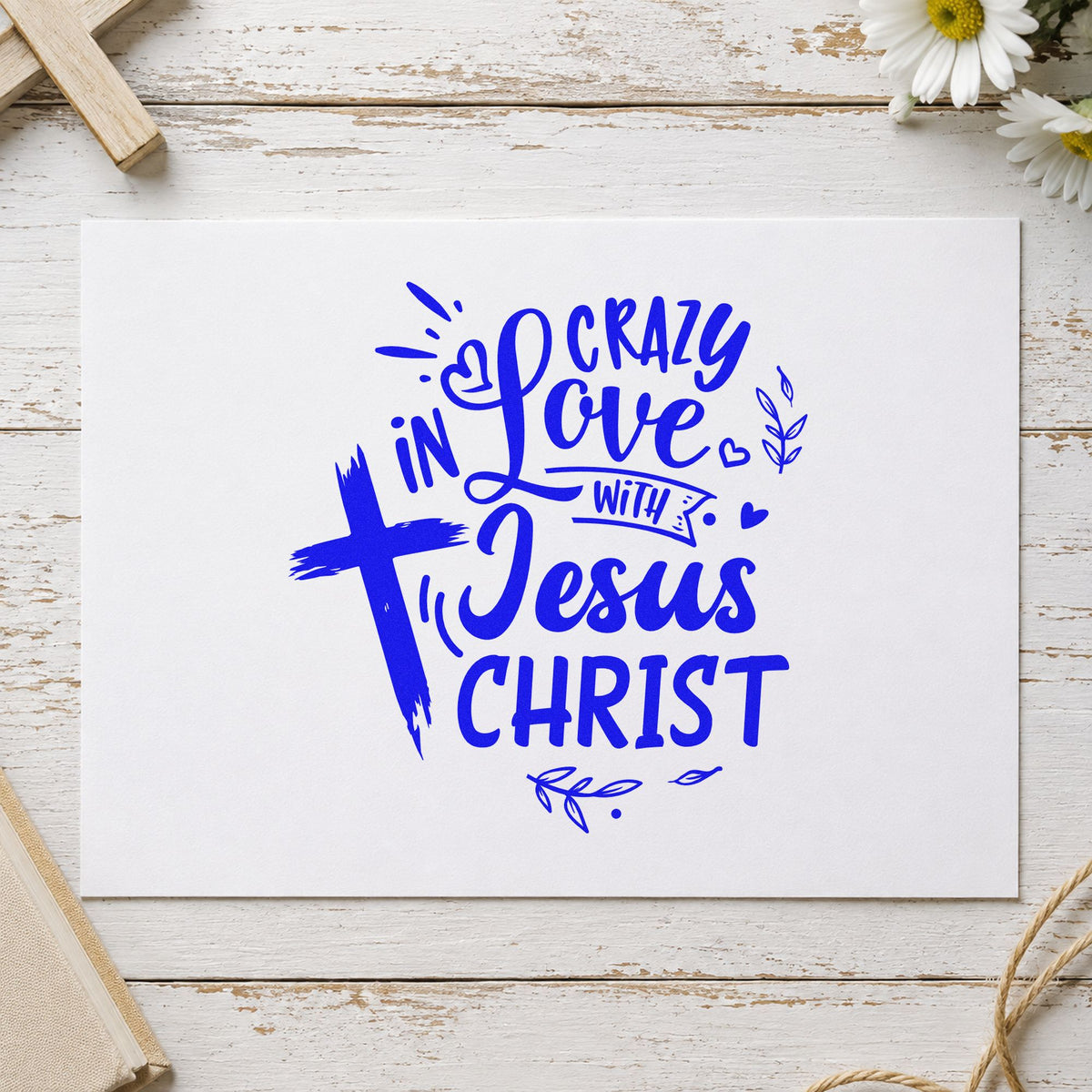 Crazy In Love Cross Left Slim Pre-Inked Stamp in use 6