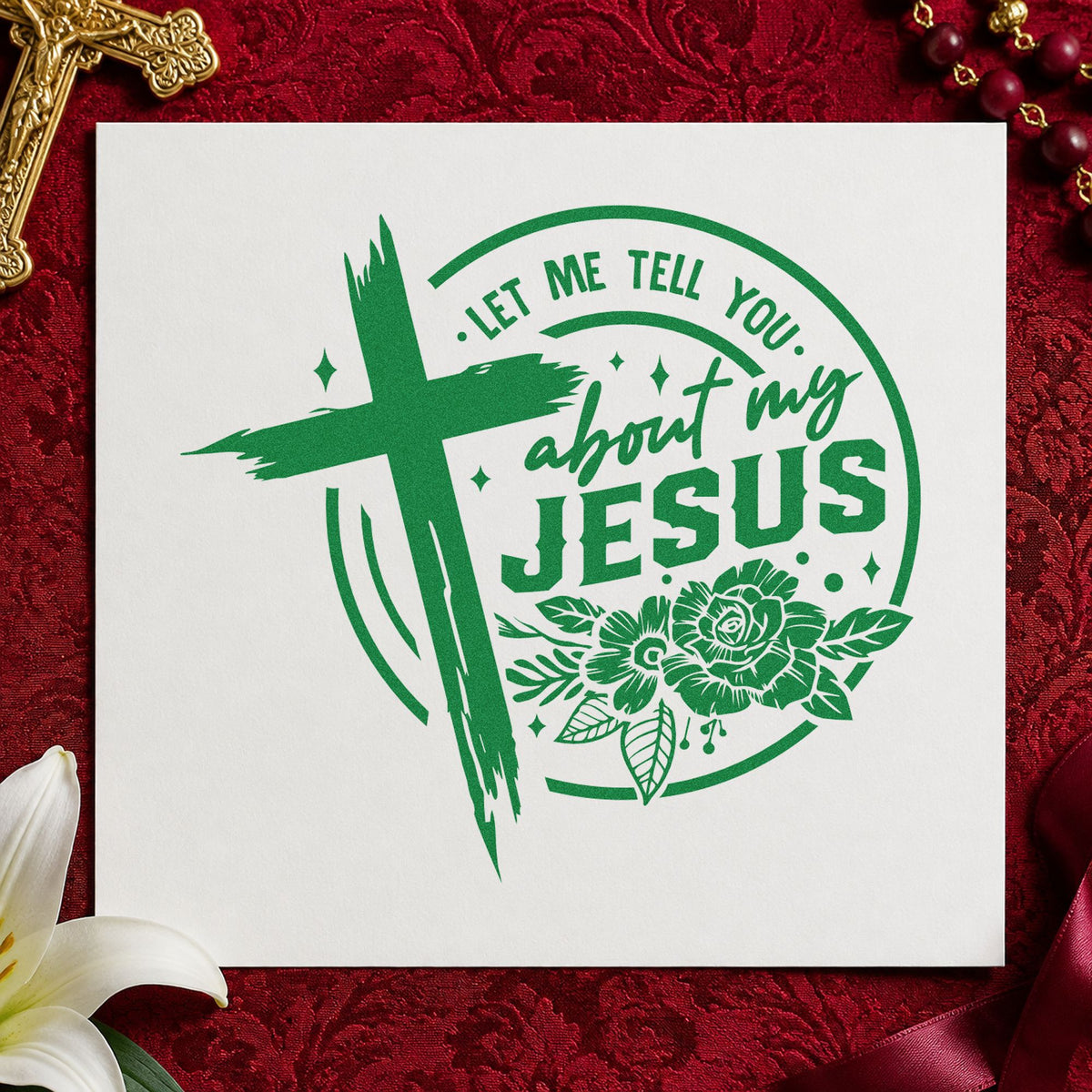 Let Me Tell You About My Jesus Stamp – PSI Pre-Inked in use 3
