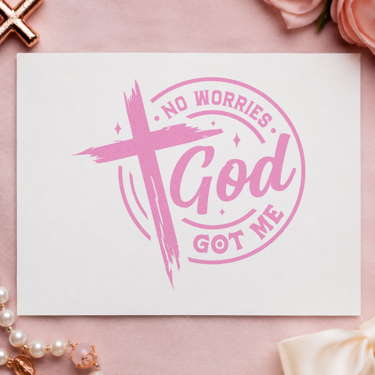No Worries God Got Me Emblem Stamp – Self-Inking in use 10