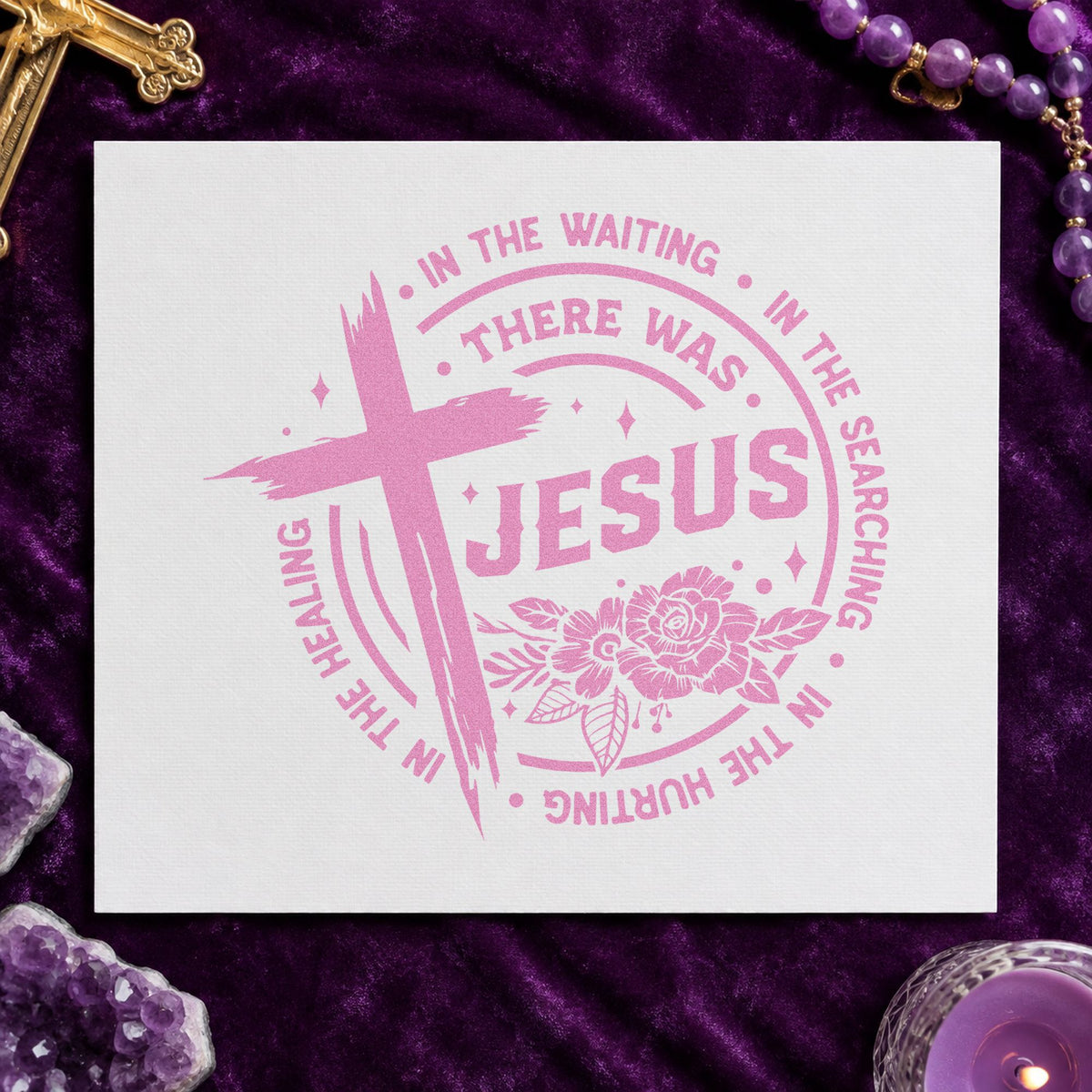 There Was Jesus With Cross Stamp – Slim Pre-Inked in use 10