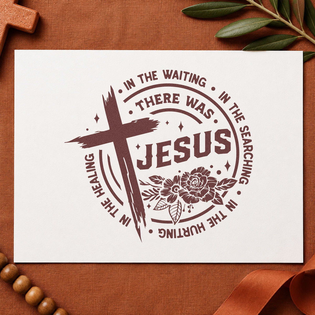 There Was Jesus With Cross Stamp – Slim Pre-Inked in use 4