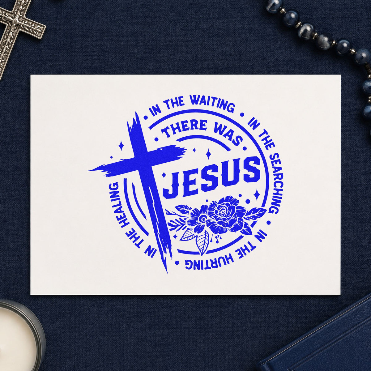There Was Jesus With Cross Stamp – Slim Pre-Inked in use 5