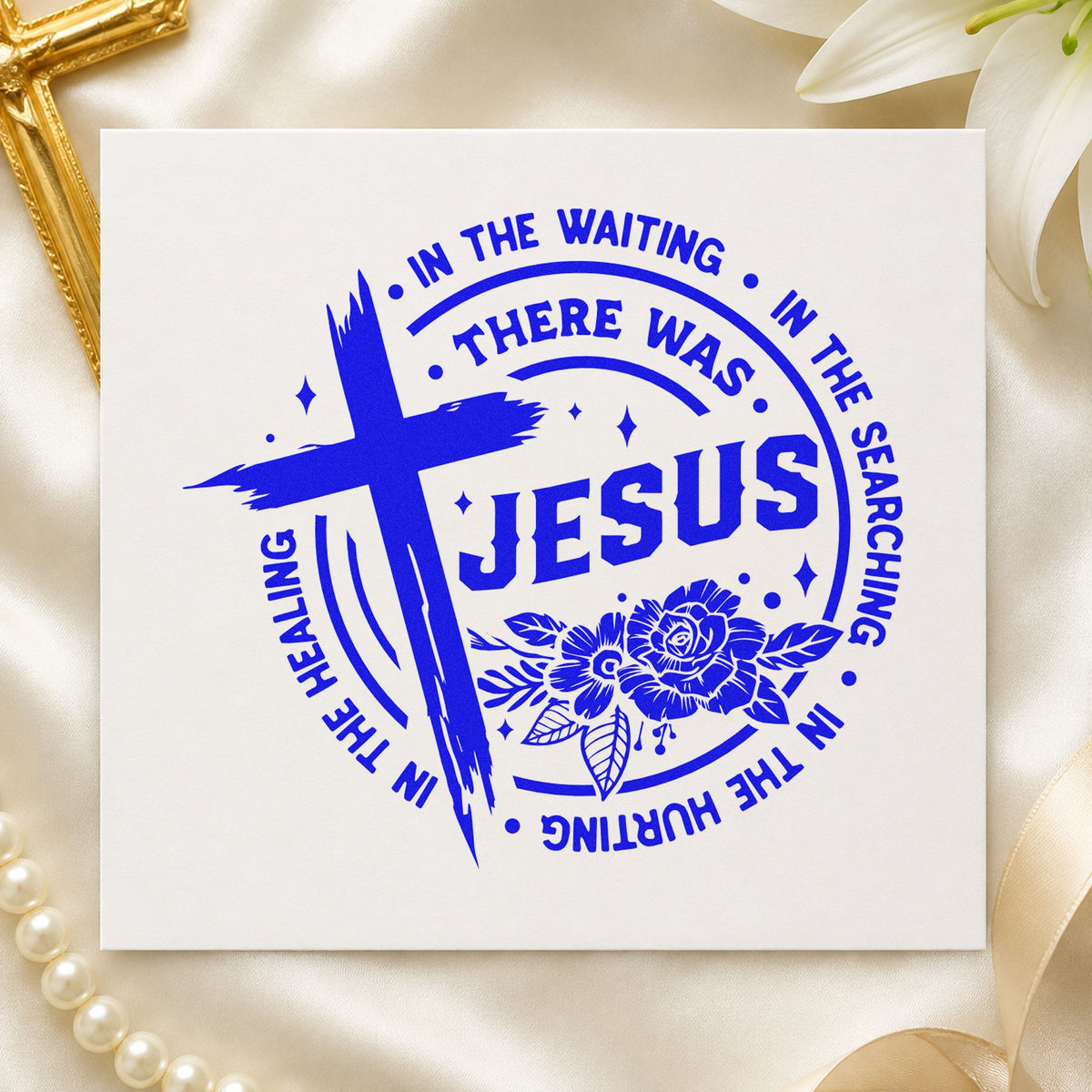 There Was Jesus With Cross Stamp – Slim Pre-Inked in use 6